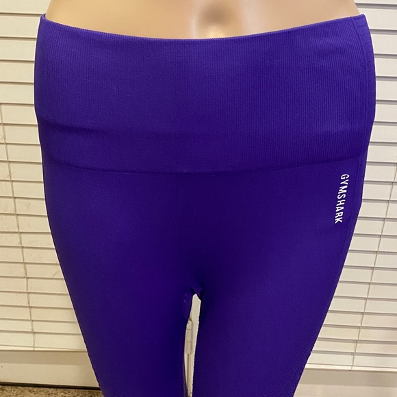 Gymshark Energy Seamless High Waist Purple Capri Leggings Tights Size Large? EUC - Picture 2 of 7